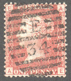 Great Britain Scott 33 Used Plate 190 - AE - Click Image to Close